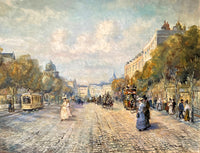 Exquisite Vintage C20th Impressionist Oil on Board depicting a busy Parisian Street Scene SOLD - M.Rendell