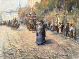 Exquisite Vintage C20th Impressionist Oil on Board depicting a busy Parisian Street Scene SOLD - M.Rendell