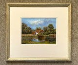 Beautiful Vintage C20th East Anglian School Oil on Board - Geldeston Lock nr. Beccles - James Allen SOLD