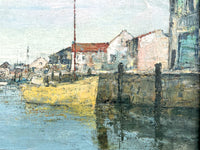 Fine Mid C20th French Impressionist Oil on Canvas Board - Harbour Scene by Marcel Dubois SOLD