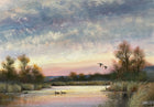 Beautiful Vintage C20th East Anglian School Oil on Board - "End of the Day River Deben Suffolk" - James Allen SOLD