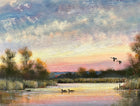 Beautiful Vintage C20th East Anglian School Oil on Board - "End of the Day River Deben Suffolk" - James Allen SOLD