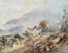 Excellent C19th Scottish School Watercolour - Cattle & Figures by a Loch - J.W. Ferguson (British, 19th Century) SOLD