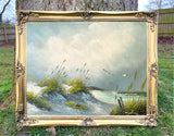 Fine Vintage Mid C20th English School Oil on Canvas- Extensive Beach Scene SOLD