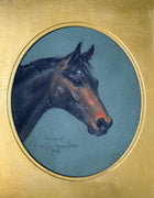 Exquisite Mid C20th Pastel Portrait of a Thoroughbred Horse "Wollow" by Carolyn Alexander SOLD