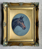 Exquisite Mid C20th Pastel Portrait of a Thoroughbred Horse "Wollow" by Carolyn Alexander SOLD