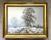 Superb Vintage Oil on Canvas - Fox in a Winter Landscape - Spencer Coleman SOLD