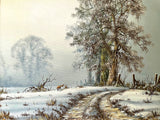 Superb Vintage Oil on Canvas - Fox in a Winter Landscape - Spencer Coleman SOLD