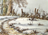 Superb Vintage Oil on Canvas - Fox in a Winter Landscape - Spencer Coleman SOLD