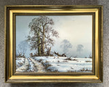 Superb Vintage Oil on Canvas - Pheasants in a Winter Landscape - Spencer Coleman SOLD