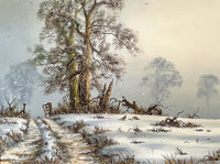 Superb Vintage Oil on Canvas - Pheasants in a Winter Landscape - Spencer Coleman SOLD