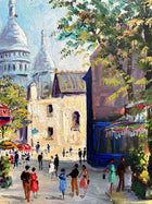 Exquisite Vintage Mid C20th French Impressionist Oil on Canvas - Montmartre Place du Tertre - George Labonne SOLD