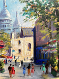 Exquisite Vintage Mid C20th French Impressionist Oil on Canvas - Montmartre Place du Tertre - George Labonne SOLD