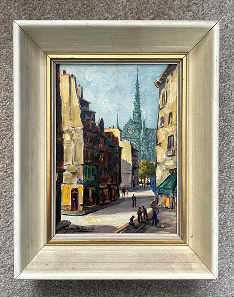 Beautiful Vintage Mid C20th French Impressionist Oil on Canvas - Rue du Haut Pavé Paris - George Labonne SOLD