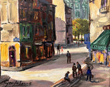 Beautiful Vintage Mid C20th French Impressionist Oil on Canvas - Rue du Haut Pavé Paris - George Labonne SOLD