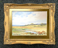 Exquisite Late C19th Victorian Watercolour "Looking out to Sea" Clara Bridges