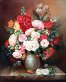 Beautiful Earl/Mid C20th Dutch School Floral Oil on Canvas - Flowers on a Marble Ledge