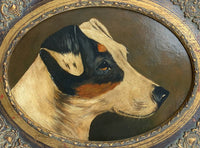 Antique Oil on Board of a Fox Terrier SOLD