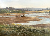 Superb C19th Victorian Oil on Board - The Morning Tide on the Lynher at St.Germans by John Barrett (1822-1893) SOLD