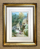 Delightful Edwardian Watercolour - Woman by a Thatched Cottage Minehead by Walter Henry Sweet (1889-1943) SOLD