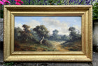 Superb C19th Victorian English School Oil on Canvas - Woodland Path by A.Stone SOLD