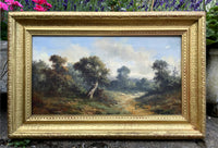 Superb C19th Victorian English School Oil on Canvas - Woodland Path by A.Stone SOLD