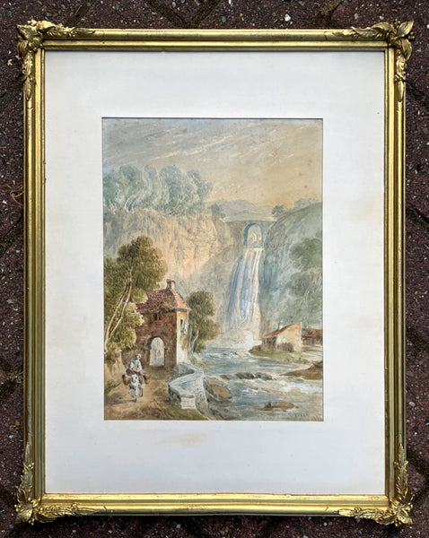 An Excellent Mid C19th Victorian Watercolour - Classic River Landscape - Thomas Baker of Leamington 1856