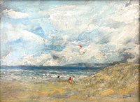 Fine Vintage French Impressionist School Oil on board - Figures on a Beach SOLD