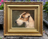 Fine Early C20th English School Oil on Canvas Portrait of a Fox Terrier SOLD