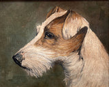 Fine Early C20th English School Oil on Canvas Portrait of a Fox Terrier SOLD