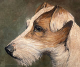 Fine Early C20th English School Oil on Canvas Portrait of a Fox Terrier SOLD