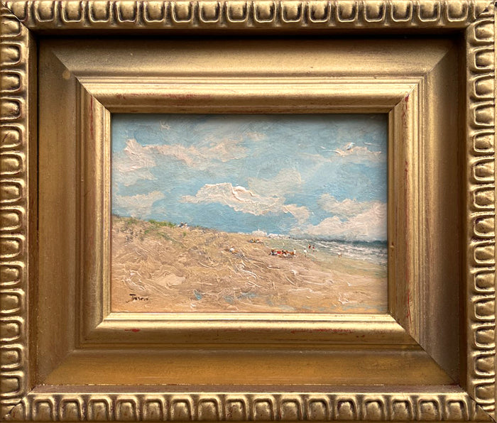 Fine Vintage Impressionist Oil on Board - Extensive Beach Scene SOLD