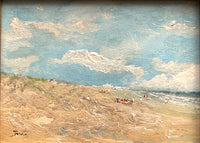 Fine Vintage Impressionist Oil on Board - Extensive Beach Scene SOLD