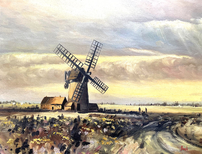 Fine Vintage English School Oil on Canvas Board -