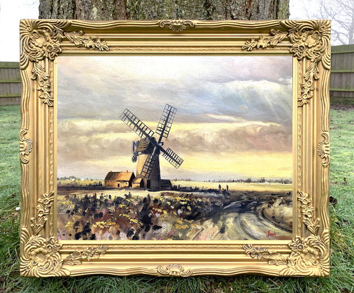 Fine Vintage English School Oil on Canvas Board -