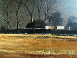 Beautiful Vintage English School Oil on Canvas Board - Norfolk Cottage at Dusk - "Cox" SOLD