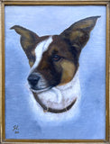 Fine Early C20th Vintage Oil on Canvas Board Portrait of a Jack Russell SOLD