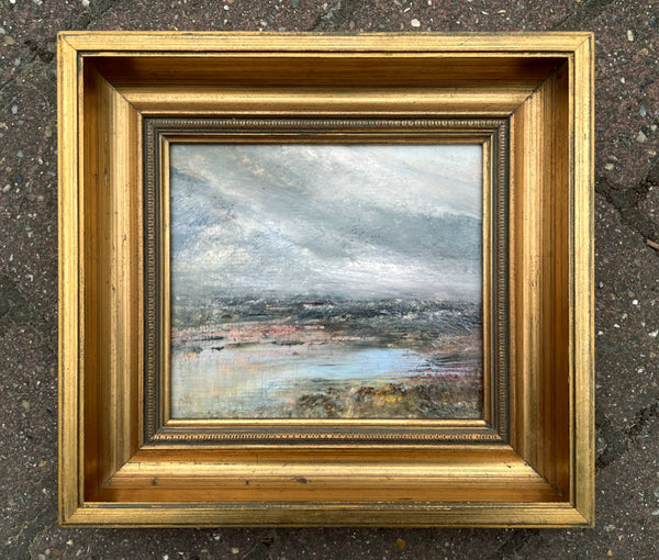 Delightful Early C20th English Impressionist School Oil on Board - Extensive Beach Scene