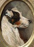 Exquisite Vintage Early C20th Miniature Oil on Board Portrait of a Terrier SOLD