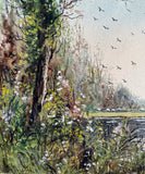 Delightful late C19th Victorian Watercolour of River Landscape - Abraham Hulk (1857-1922)