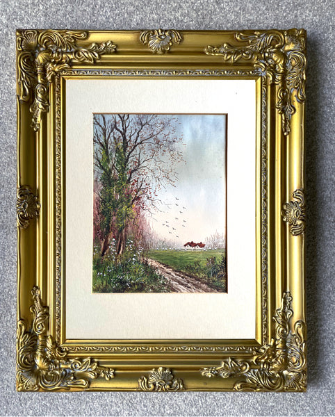 Delightful late C19th Victorian Watercolour of Rural Landscape - Abraham Hulk (1857-1922)