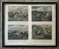 Fine Early C19th Coloured Engraving - "The First Steeple-Chase on Record" from the Sporting Review Jan.1839