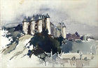 Exquisite Late C19th Victorian French School Watercolour - View of the Chateau de Luymes