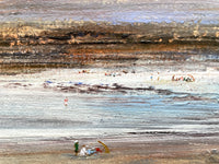 Beautiful Mid C20th French Impressionist School Oil on Board - Figures on a Beach SOLD