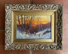 Delightful Vintage Mid C20th Oil on Canvas Board depicting a Wintry Woodland Landscape SOLD