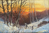 Delightful Vintage Mid C20th Oil on Canvas Board depicting a Wintry Woodland Landscape SOLD