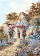 Beautiful Large C19th Victorian Watercolour - Thatched Cottage & Garden by Joseph Halford Ross (1866-1909) SOLD