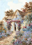Beautiful Large C19th Victorian Watercolour - Thatched Cottage & Garden by Joseph Halford Ross (1866-1909) SOLD