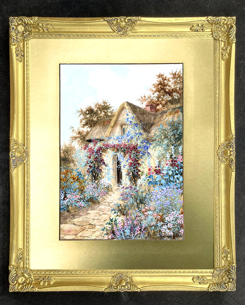 Beautiful Large C19th Victorian Watercolour - Thatched Cottage & Garden by Joseph Halford Ross (1866-1909) SOLD