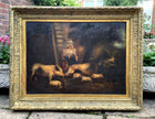 Excellent C18th Georgian Oil on Oak Panel - Pigs at Feeding Time - Attrib George Morland SOLD